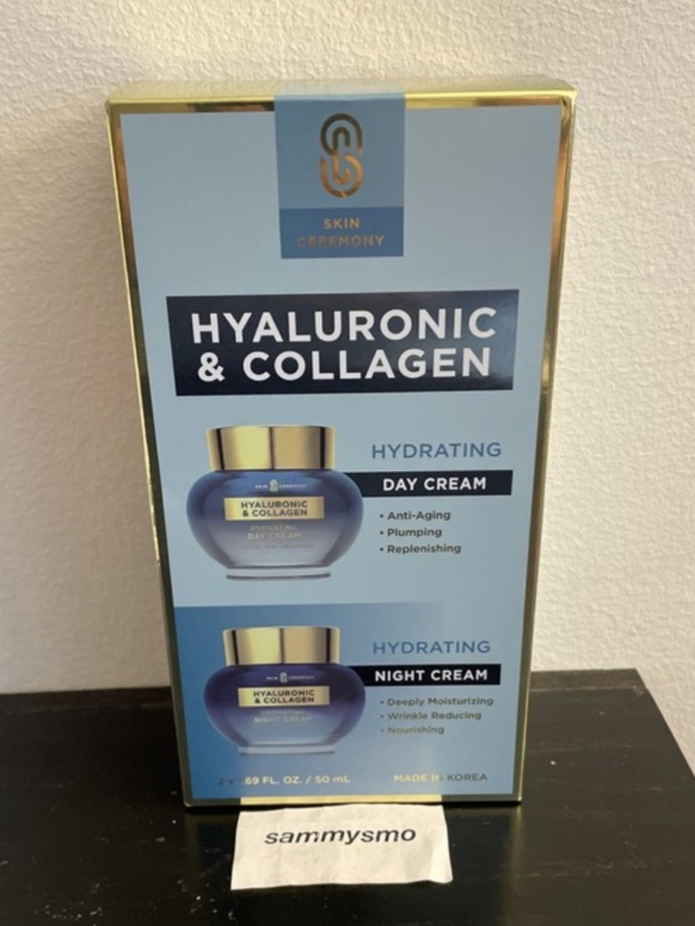 SKIN CEREMONY HYALURONIC & COLLAGEN DUO, DAY & NIGHT CREAM, 1.69 fl oz. each